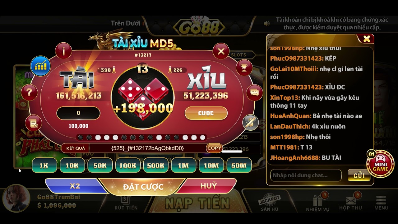 Hướng Dẫn Chơi Game Tài Xỉu MD5 Tại GO88